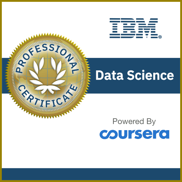 certified data scientist: IBM Data Science Professional Certificate Logo